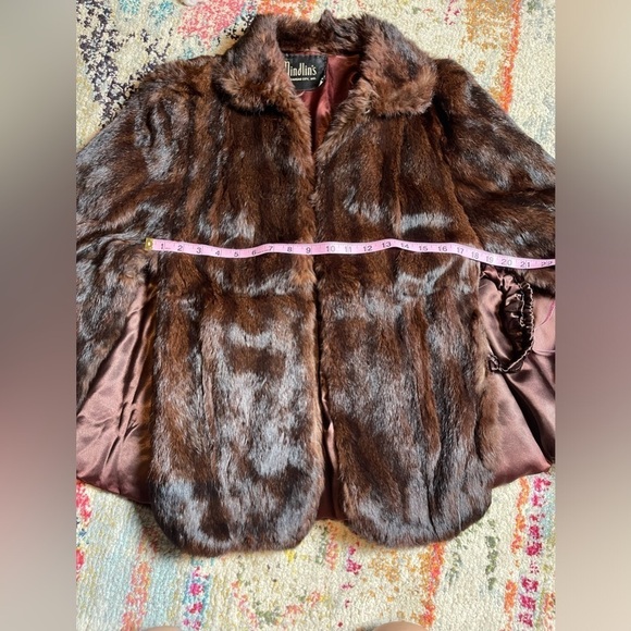 Vintage RARE Mindlin’s Auburn Mink Fur Bat Wing Cape Coat - Picture 6 of 10
